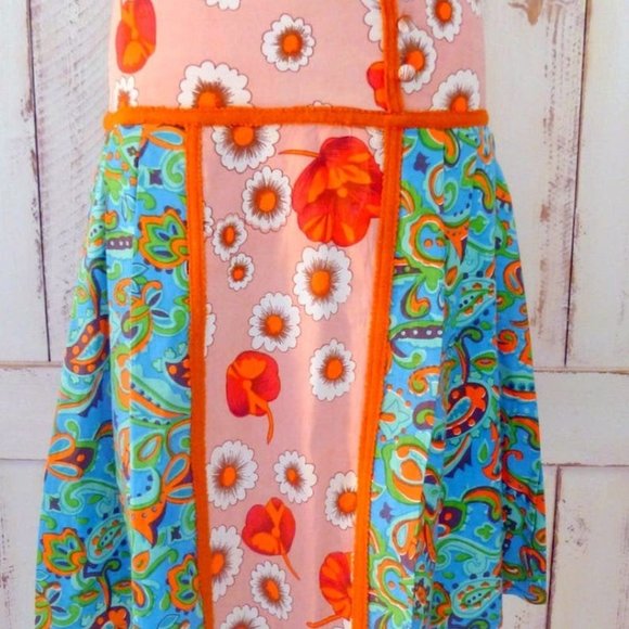 Colorful floral aline pleated skater skirt - Picture 2 of 3